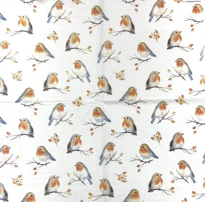 Decoupage Napkins 6.5" (2pcs)- Robin Family