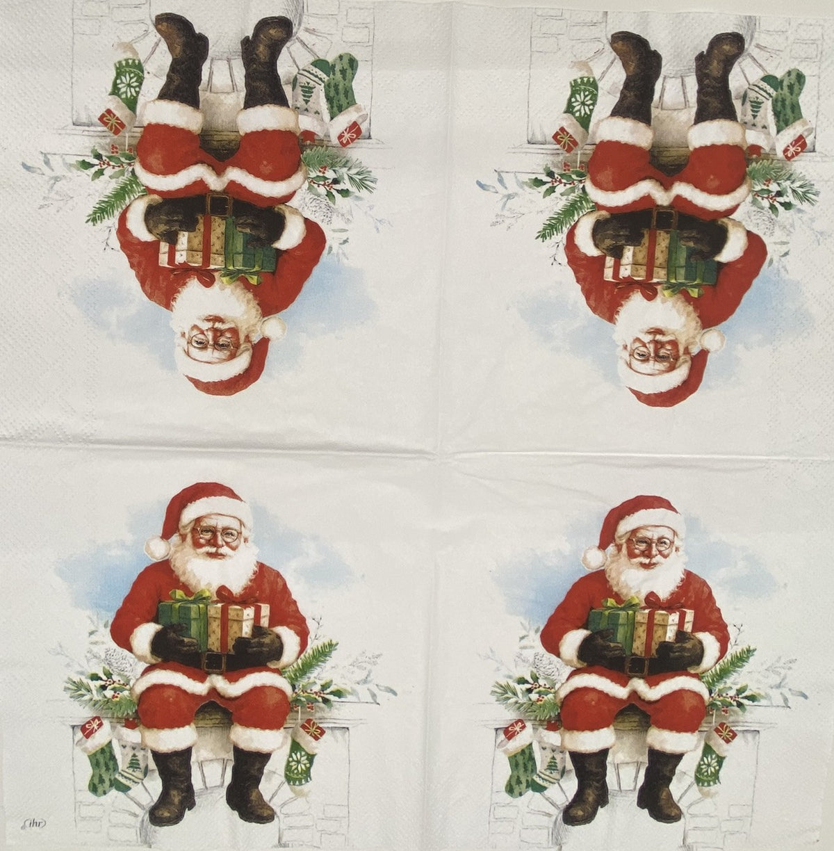 Decoupage Napkins, Lunch 6.5"  (2pcs)- Santa