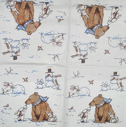 Decoupage Napkins 6.5" (2pcs)- Snow Friends