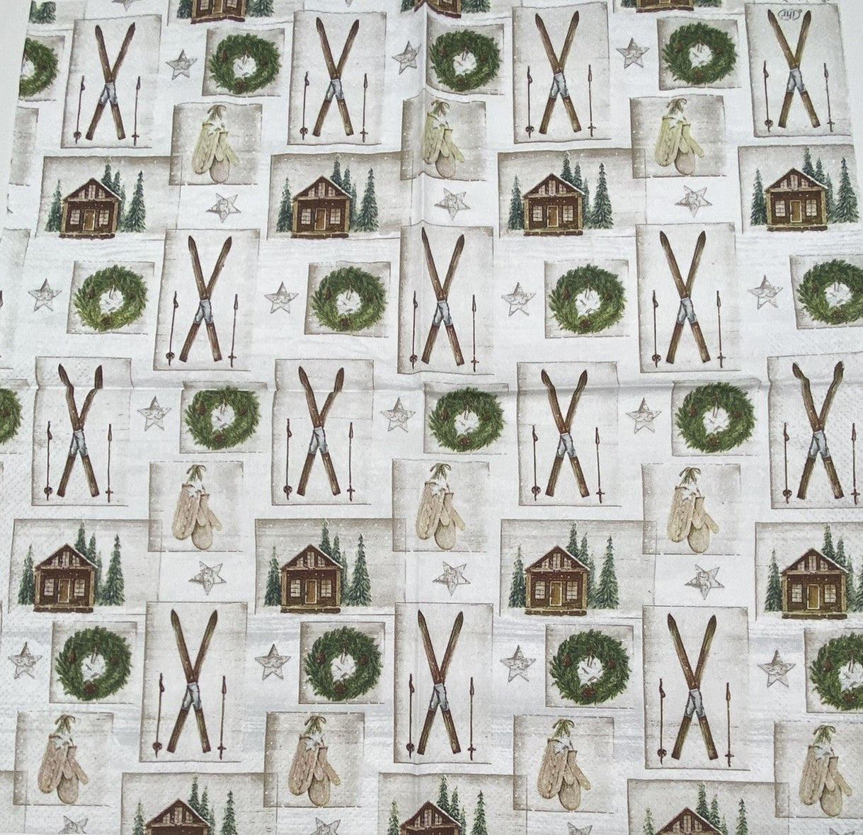 Decoupage Napkins 6.5" (2pcs)- Nordic Winter Collage