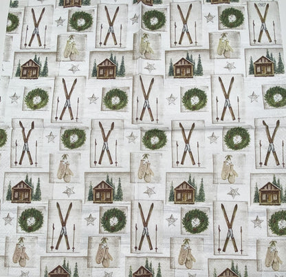 Decoupage Napkins 6.5" (2pcs)- Nordic Winter Collage