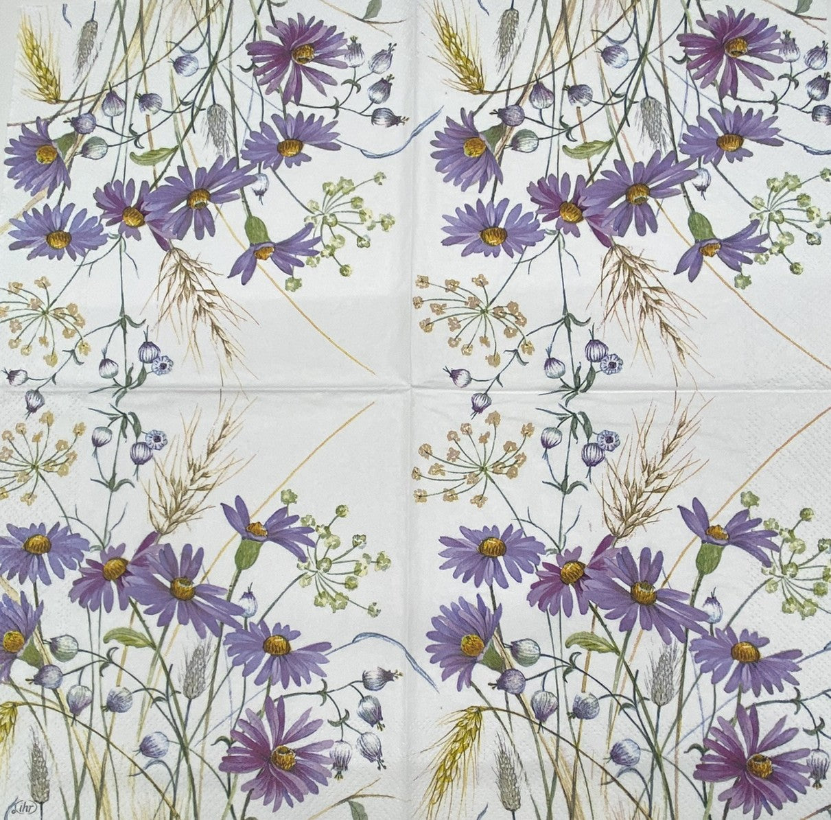Decoupage Napkins 6.5" (2pcs)- Lilac Aster