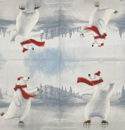 Decoupage Napkins, Lunch 6.5"  (2pcs)- Dancing on Ice
