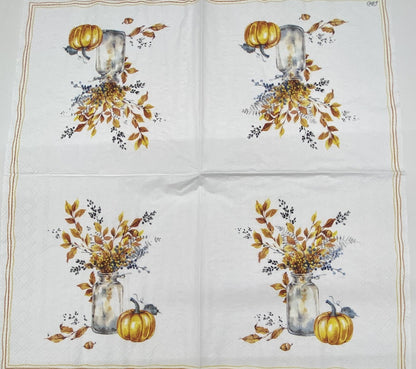 Decoupage Napkins 6.5" (2pcs)- Autumn Glow Bouquet