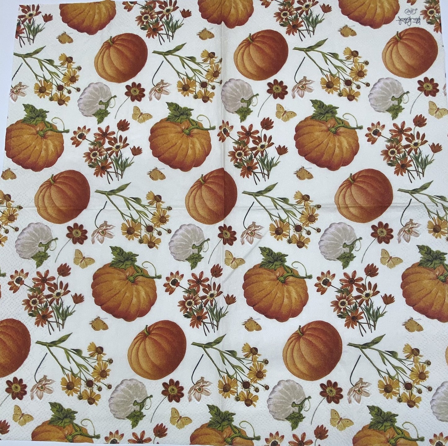 Decoupage Napkins 6.5" (2pcs)- Floral Pumpkins