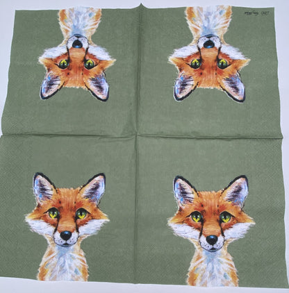 Decoupage Napkins 6.5" (2pcs)- Fox Rocco