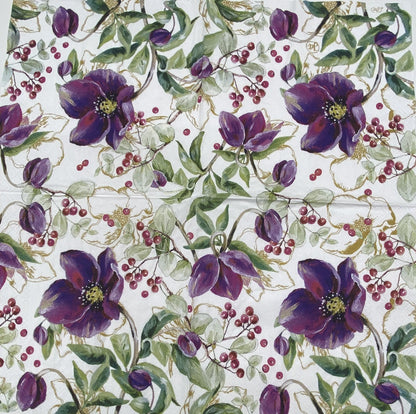 Decoupage Napkins 6.5" (2pcs)- Rose Noel