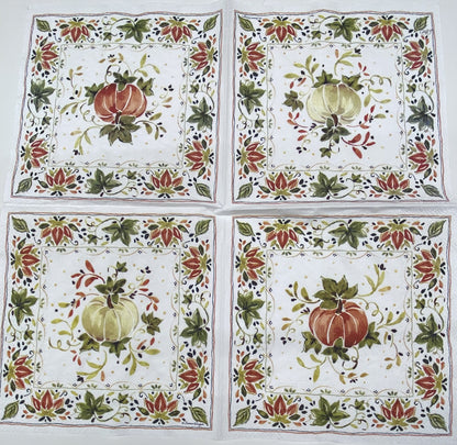 Decoupage Napkins 6.5" (2pcs)- Pumpkins with Ornaments
