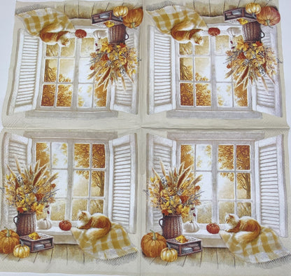 Decoupage Napkins 6.5" (2pcs)- Cozy Fall View