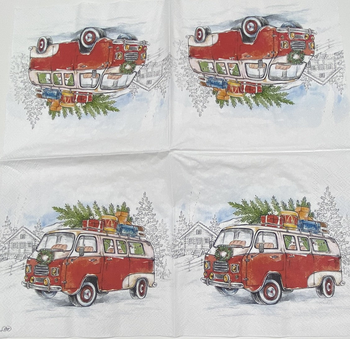 Servilletas para decoupage, almuerzo de 6,5" (2 piezas) - Tractor festivo