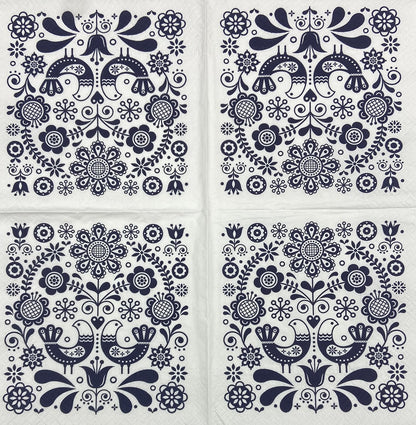 Decoupage Napkins 6.5" (2pcs)- Folk Stamp