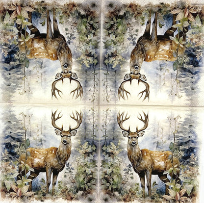 Decoupage Napkins 6.5" (2pcs)- Deer in the Woods