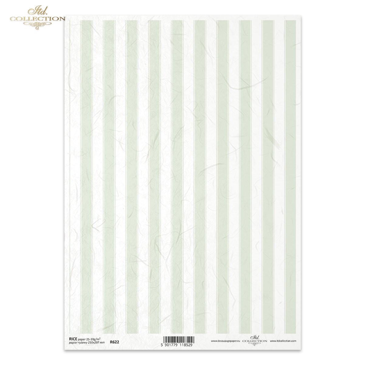ITD Collection A4 Rice Paper - Green Stripes R0622