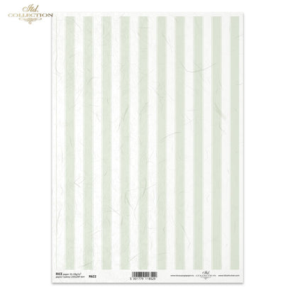 ITD Collection A4 Rice Paper - Green Stripes R0622