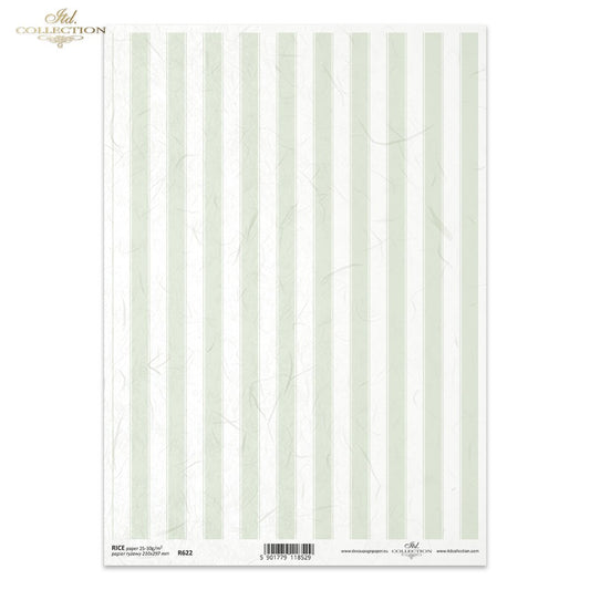 ITD Collection A4 Rice Paper - Green Stripes R0622