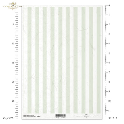 ITD Collection A4 Rice Paper - Green Stripes R0622