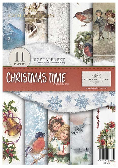 ITD Collection A4 Rice Paper Value Pack of 11 - Christmas Time