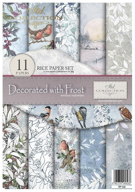 ITD Collection A4 Rice Paper Value Pack of 11 - Decorated with Frost