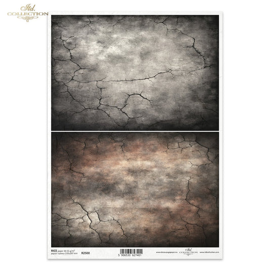 ITD Collection Rice Paper - Grey and Rust Backgrounds