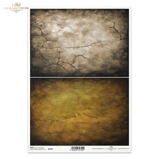 ITD Collection Rice Paper - Grey and Yellow