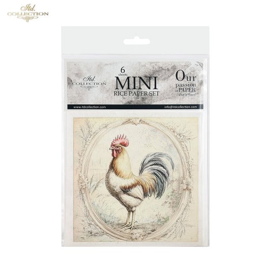 ITD Mini Collection Rice Paper Set - Roosters