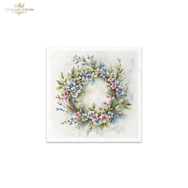 ITD Mini Collection Rice Paper Set - Spring Wreaths III