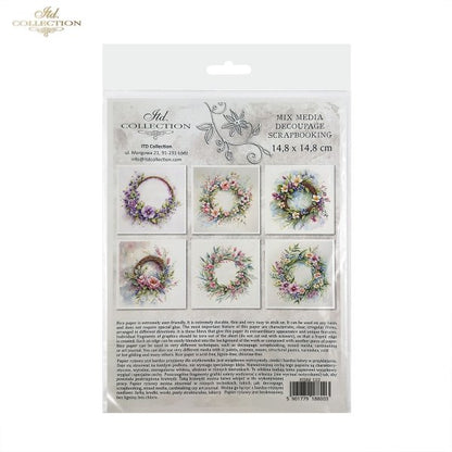 ITD Mini Collection Rice Paper Set - Spring Wreaths IIII