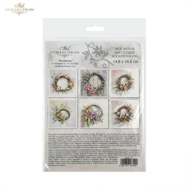 ITD Mini Collection Rice Paper Set - Spring Wreaths V