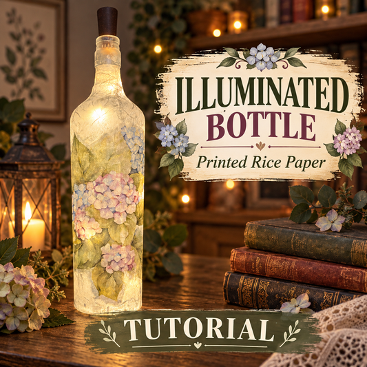 Illuminated Bottle with Printed Rice Paper Project