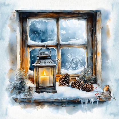Decoupage Napkins 6.5" (2pcs)- Frosted Window