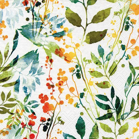 Decoupage Napkins 6.5" (2pcs)- Boho Leaves and Herbs