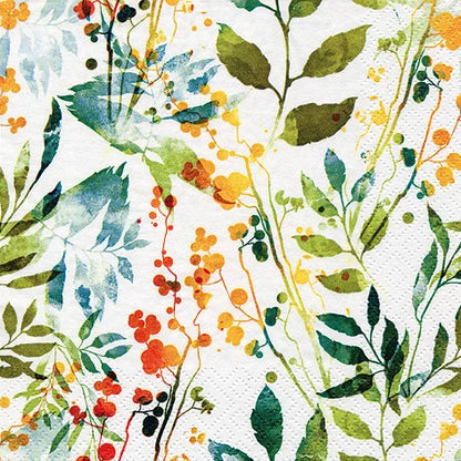 Decoupage Napkins 6.5" (2pcs)- Boho Leaves and Herbs
