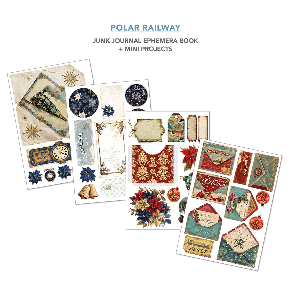 Junk Journal & Ephemera Book A4 32/Pkg - Polar Railway