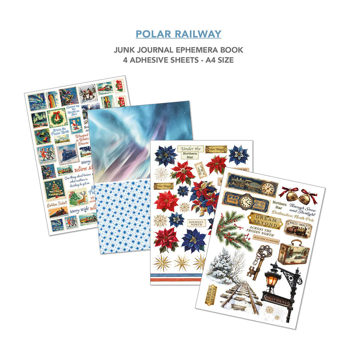 Junk Journal & Ephemera Book A4 32/Pkg - Polar Railway