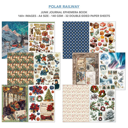 Junk Journal & Ephemera Book A4 32/Pkg - Polar Railway
