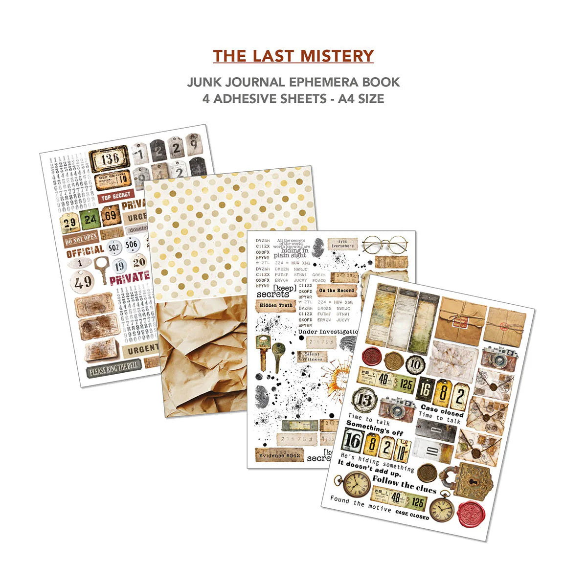 Junk Journal & Ephemera Book A4 32/Pkg - The Last Mystery