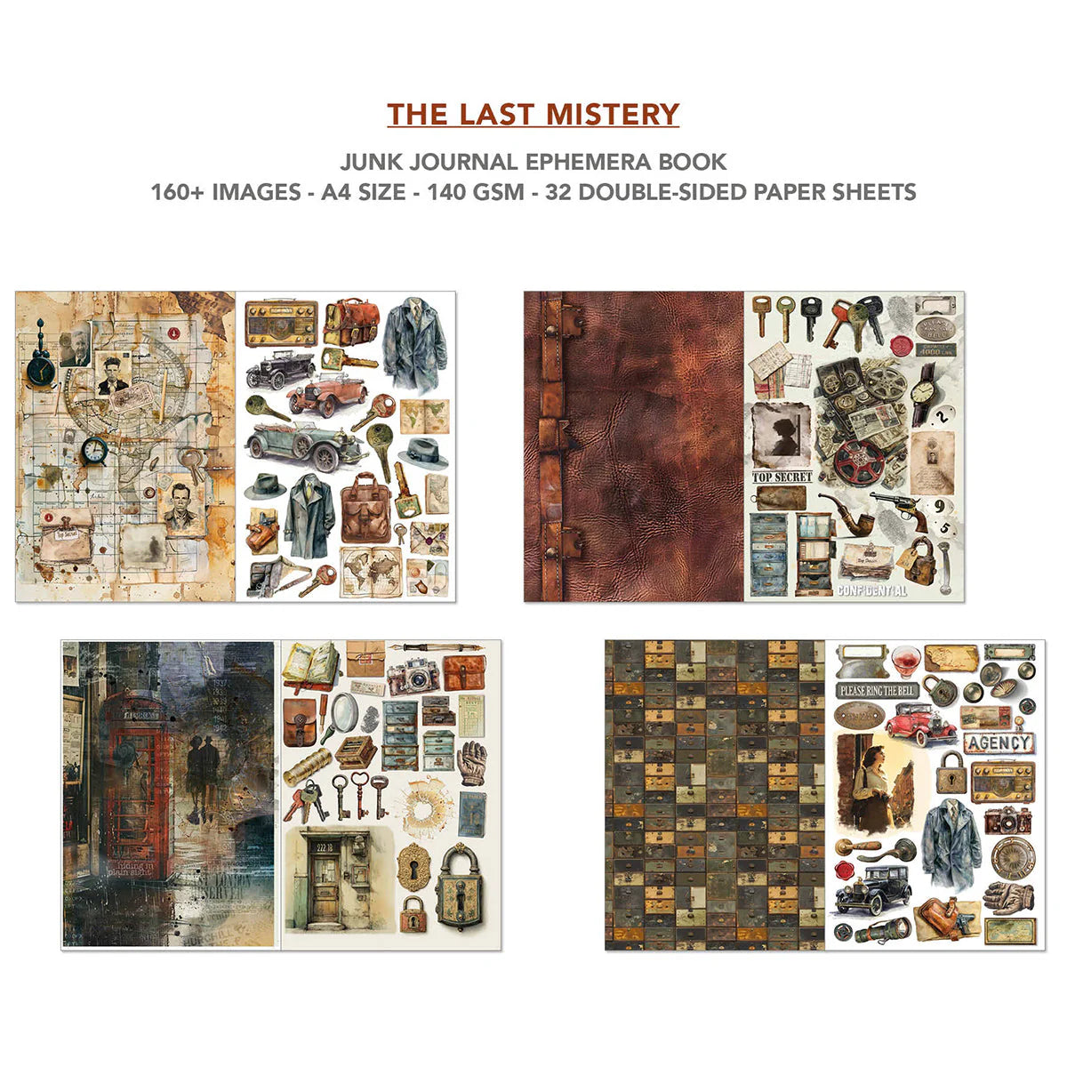 Junk Journal & Ephemera Book A4 32/Pkg - The Last Mystery