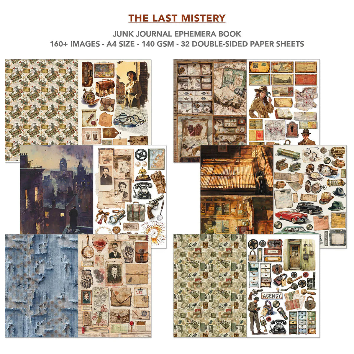 Junk Journal & Ephemera Book A4 32/Pkg - The Last Mystery