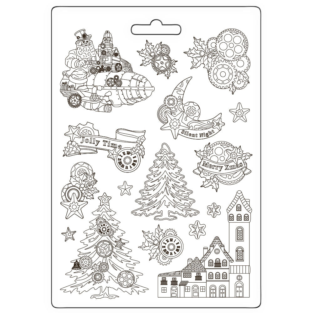 Stamperia Soft Mould A4 - Gear Up For Christmas, Trees and Elements