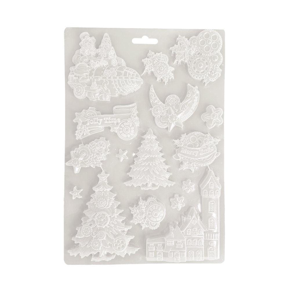 Stamperia Soft Mould A4 - Gear Up For Christmas, Trees and Elements