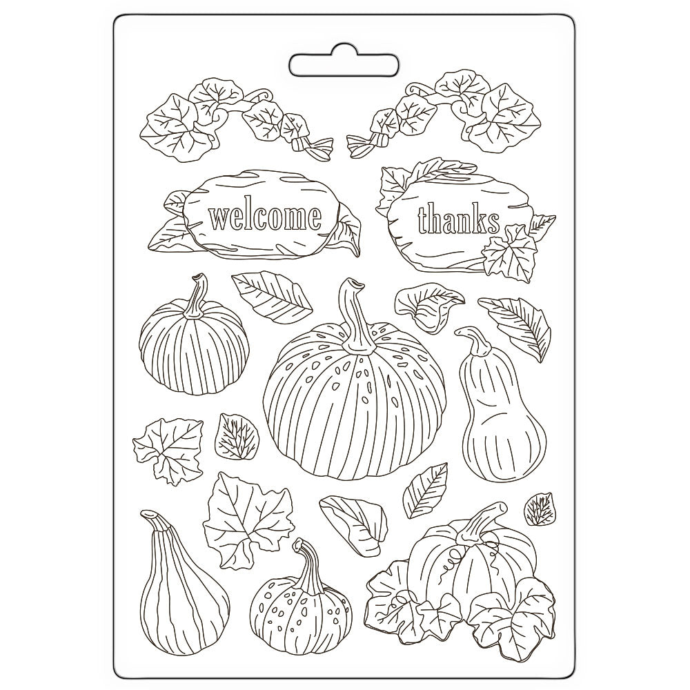 Stamperia Soft Mould A4 - Golden Harmony, Pumpkins