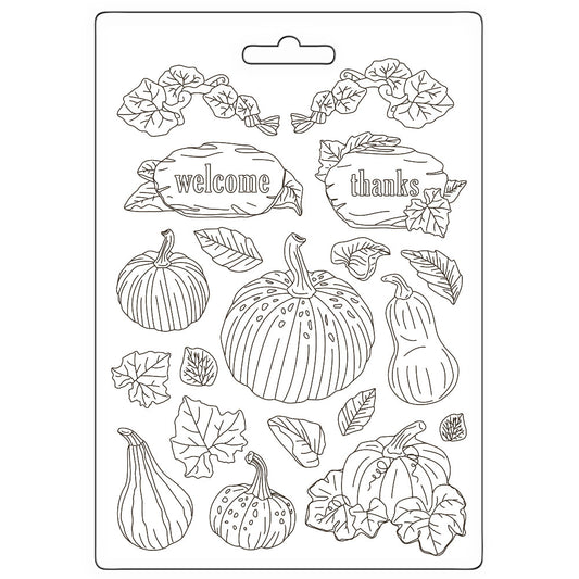 Stamperia Soft Mould A4 - Golden Harmony, Pumpkins