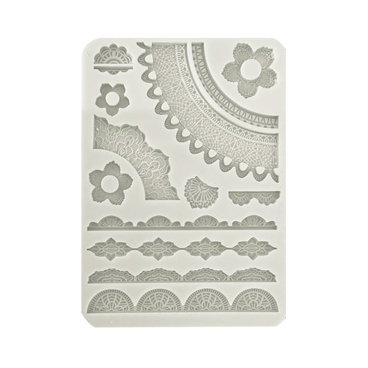 Stamperia Silicon Mould A5 - Create Happiness Secret Diary, Lace Borders