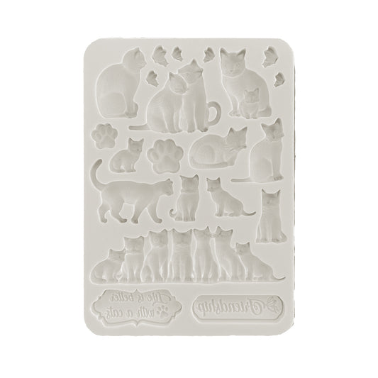 Stamperia Silicon Mould A5 - Orchids and Cats, Cats