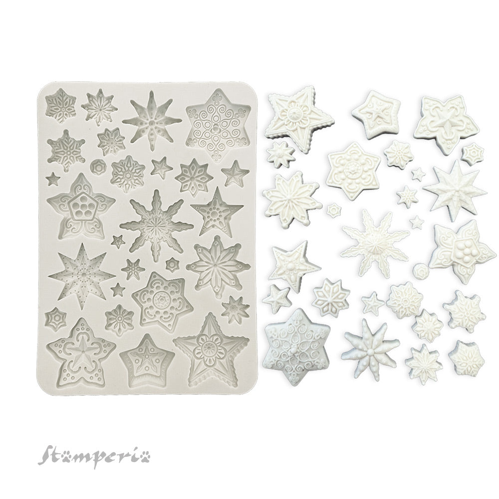 Stamperia Silicon Mould A5 - Gear Up For Christmas, Stars