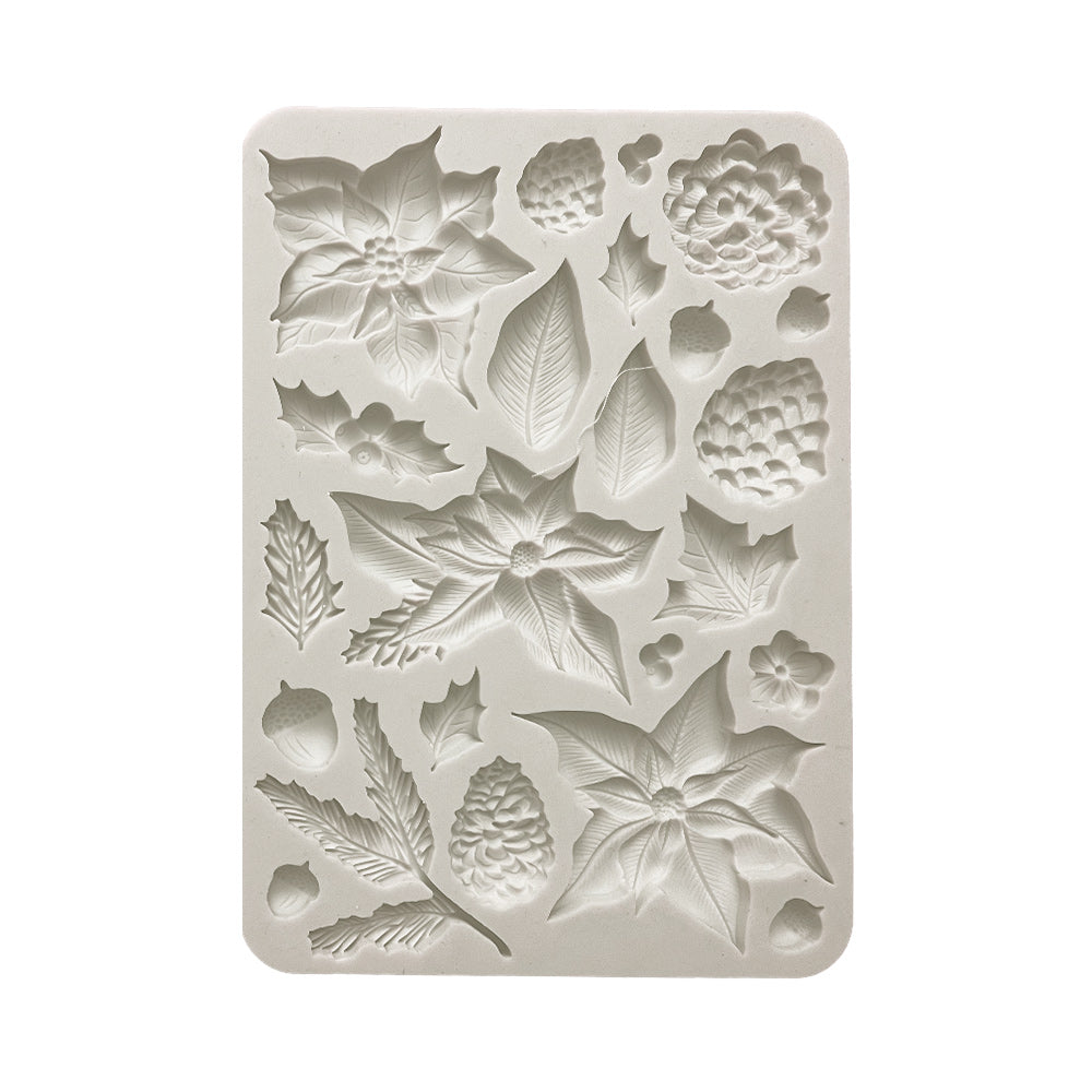 Stamperia Silicon Mould A5 - The Nutcracker, Poinsettia and Pinecones