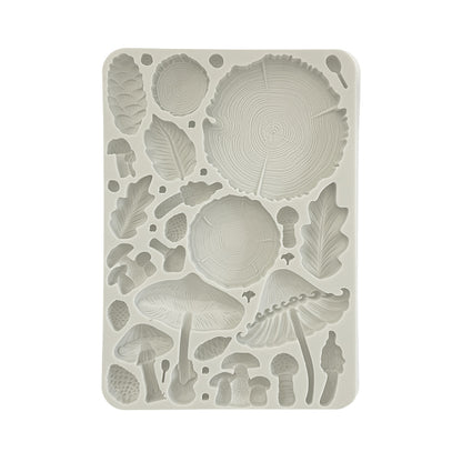 Stamperia Silicon Mould A5 - Golden Harmony, Wood and Mushrooms