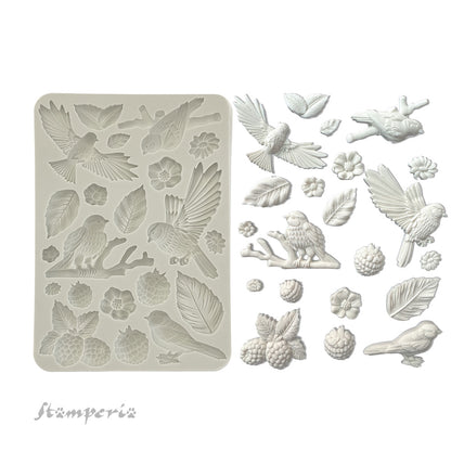 Stamperia Silicon Mould A5 - Forest, Birds