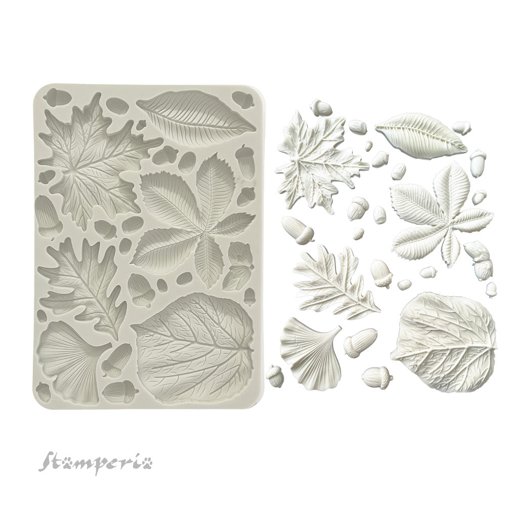 Stamperia Silicon Mould A5 - Forest, Leaves and Acorns