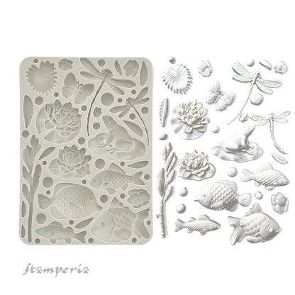 Stamperia Silicon Mould A5 - Forest, Fish and Dragonfly